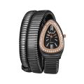Fashion Simple Snake Shape Quartz Watch Bangle for Women Personality Punk Stainless Steel Cuff Bracelet Party Jewelry.