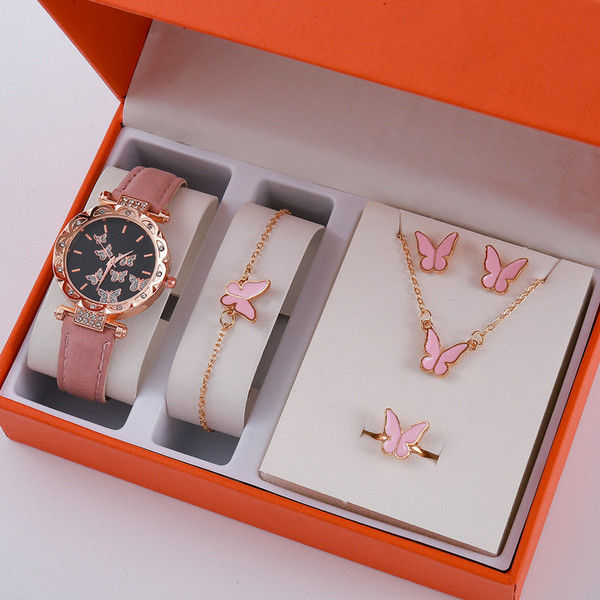 Fashionable Swiss Watch and Butterfly Jewelry Sets For Women Gift Item BOX FREE