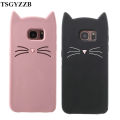 Cute Cat Ears Phone Case For Samsung Galaxy S6 S7edge J4+ J4 Plus 2018 3D Cartoon Shockproof Soft Silicone Back Cover. 