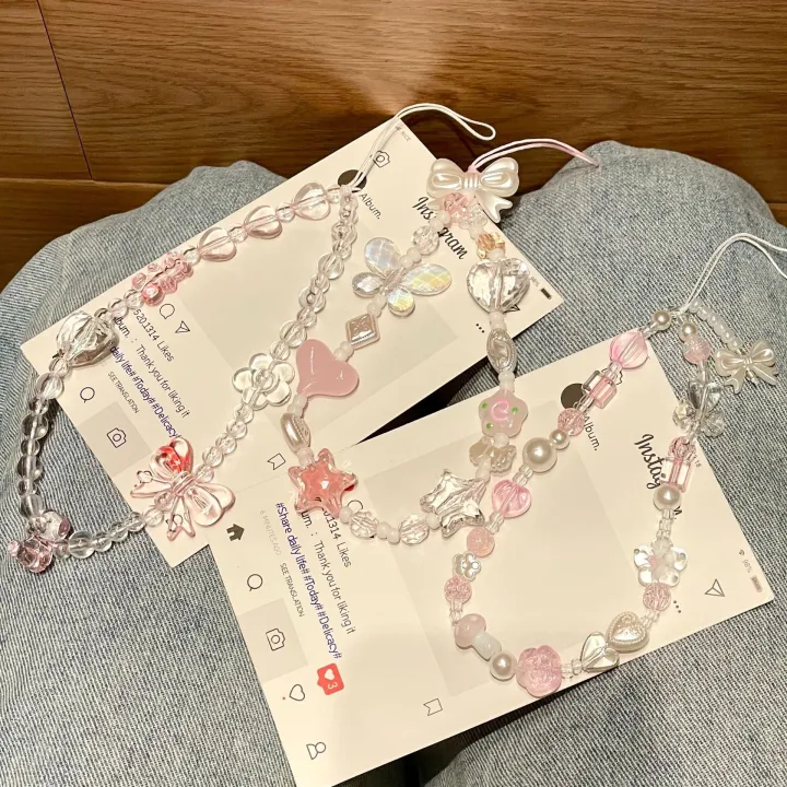Beaded%20Phone%20Chain%20Charm%20Lanyard%20for%20iPhone%20Samsung,%20Cute%20Baroque%20White%20Bow,%20Flower%20Charm,%20Universal%20Accessories%20Jewelry%20Pendant%20-%20Image%205