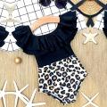 1-5 Years Girls Swimsuit One Piece 2022 Fashion Summer Bathing Suits Ruffle Sleeve Bikini Newborn Beach Costume Kid Clothes Sets. 