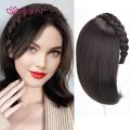 Synthetic Hair Pieces Headband Wig Heat Resistant Clip In One Piece Hair Extension For Women Topper Hair with braids Accessories. 