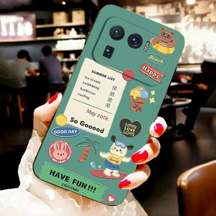 For Xiaomi Mi 11 Ultra Back Cover Case Fashion Food List Soft Silicone Shockproof Camera Lens Protector Phone Cases