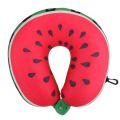 Fruit U Shaped Travel Pillow Nanoparticles Neck Pillow Watermelon Lemon Kiwi Orange Car Pillows Soft Cushion Home Textile. 