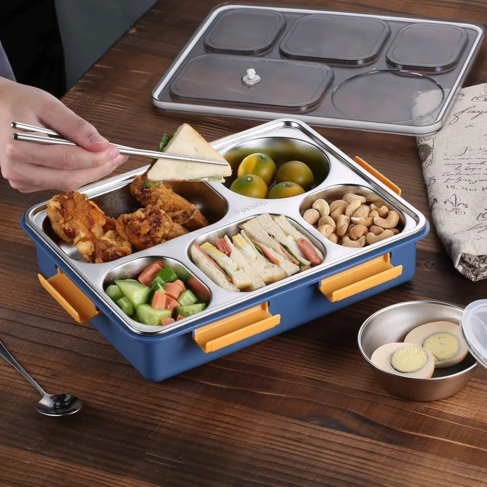 Compartments Stainless steel insulation snack plate seal tray