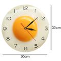 Sunny Side Up Fried Egg Kitchen Decor Acrylic Wall Clock Breakfast Food Resturant Wall Art Dining Room Silent Wall Hanging Watch.