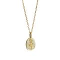 Fashion Ins Style Simple Engraved Flower Necklace for Women Exquisite Gold Plated Sweather Chain Pendant Necklace for Mother's Day Jewelry Gift Qoddess.
