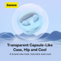 Baseus Bowie WM02+ Wireless Bluetooth Earphone Transparent Case With Smart Display Wireless Earbuds With Mic Touch Control App Support Low-Latency Earphone. 