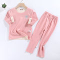 Children's boneless velvet underwear set AB side baby warm seamless autumn clothes autumn pants boys and girls pajamas loungewear. 