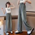 Girls' jeans, spring and autumn new middle and large children's bell bottoms, spring and autumn foreign style baby girls, children's leisure, long filial piety.