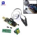 【Alizeker Mall】diymore SOIC8 SOP8 IC Clip for EEPROM 25CXX / 24CXX WCH341A 24 25 Series EEPROM Flash BIOS USB Programmer Module. 