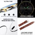 LooKeo mall POEDAGAR High Quality Leather Men's Wristwatch: Fashionable, Waterproof, Luminous, Week/Date Display, Top Brand Quartz Watch. 