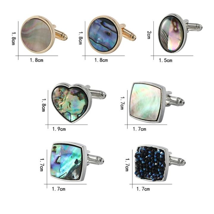 Formal Shell French Shirt Cufflinks Gradient Color Cuff Button Men Cufflinks Shirt Cuff Link Fashion Jewelry Geometric Cufflinks Father's Day