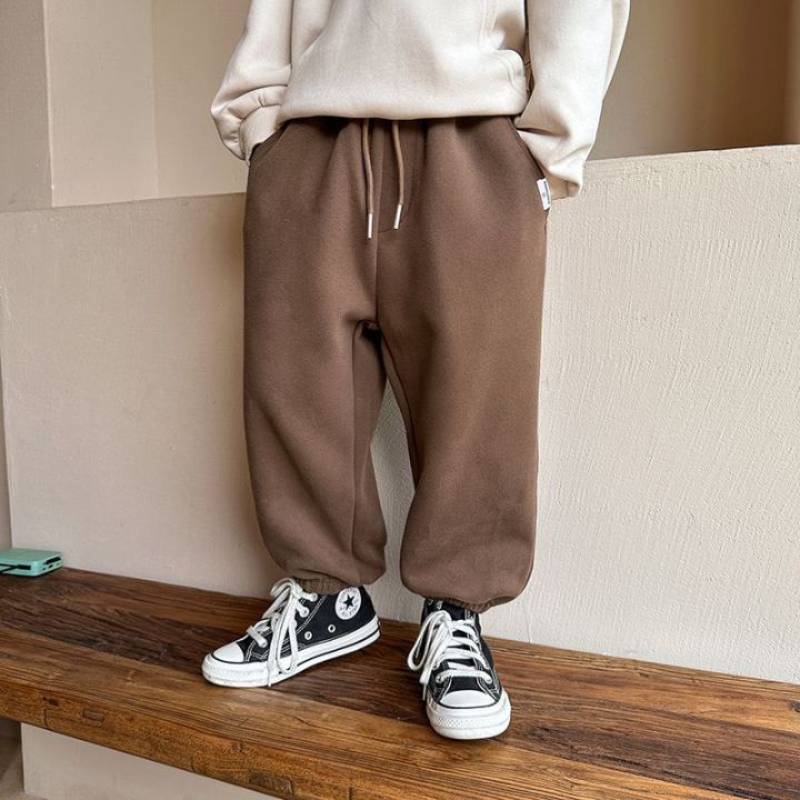 Autumn Kids Solid Casual Sweatpant for Boys Ankle Length Harem Pant 3+y Young Children Clothing Spring Thin Girls Sport Trousers