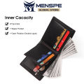 MENSPE Men Wallet Card Case Soft PU Wallet Business Wallets H Zipper Multi-Card Position ID Credit Cards Holders Solid Color Travel Purses Pouch. 