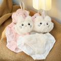 Fluffy Cat Cartoon Plush Bra Panty Set Cozy Mid-Rise Bikini Briefs Cute Underwear for Women Comfortable Lingerie for women.