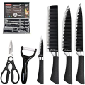 "Stainless Steel Kitchen Zepter (Black) -6 Pcs Set ". 