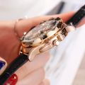 Watch Women Rhinestone Watches Ladies Watch Leather Big Dial Bracelet Women Wrist Watch Crystal Relogio Feminino Clock.