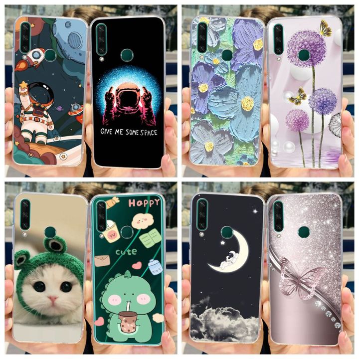 For Huawei Y6p 2020 Case MED-LX9 Stylish Painted Cover 6.3'' Soft Silicone Phone Case For Huawei Y6p HuaweiY6p Back Cover Bumper
