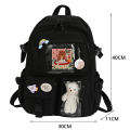 Kawaii Aesthetic Women Backpack School Bag for Teen Girls Japanese Korean Rucksack Student Bookbags with Cute Accessor Mochila. 