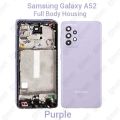 For Samsung Galaxy A52 A52s Full Body Housing (Side Frame + Back Panel Housing + Camera Glass Back shell) Replacement Spare Parts. 
