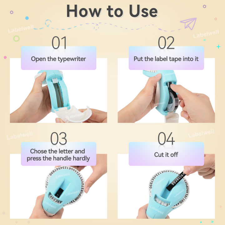 3D%20Embossing%20Label%20Maker%20B90%20Mini%20Label%20Printer%20Manual%20Typewriter%20with%20Dymo%203D%20Embossing%20Tape%20Replace%20for%20Dymo%2012965%20Printer%20minghao%20-%20Image%205