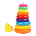 Rainbow Colour Pyramid Ring Puzzle Toy for early Learning Baby.