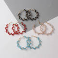 Fashionable Hollow Round Crystal Earring for Women New Collection 2024 - Trendy Spiral Drop Earrings for Girls Simple Stylish.