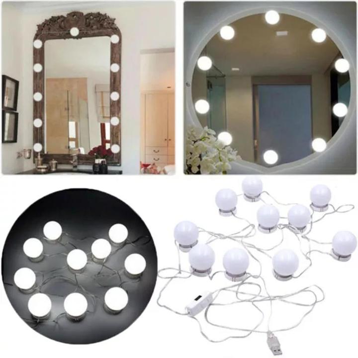 Hollywood Style LED Vanity Mirror Lights Kit With 10 Dimmable Light Bulbs For Ma
