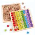 Wooden 99 table building block multiplication mnemonic number learning calculation board children's puzzle early education toy. 