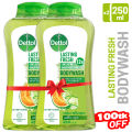 Buy 2 Get 100tk Off - Dettol Lasting Fresh Bodywash 250ml with 12 Hour Odour Protection. 