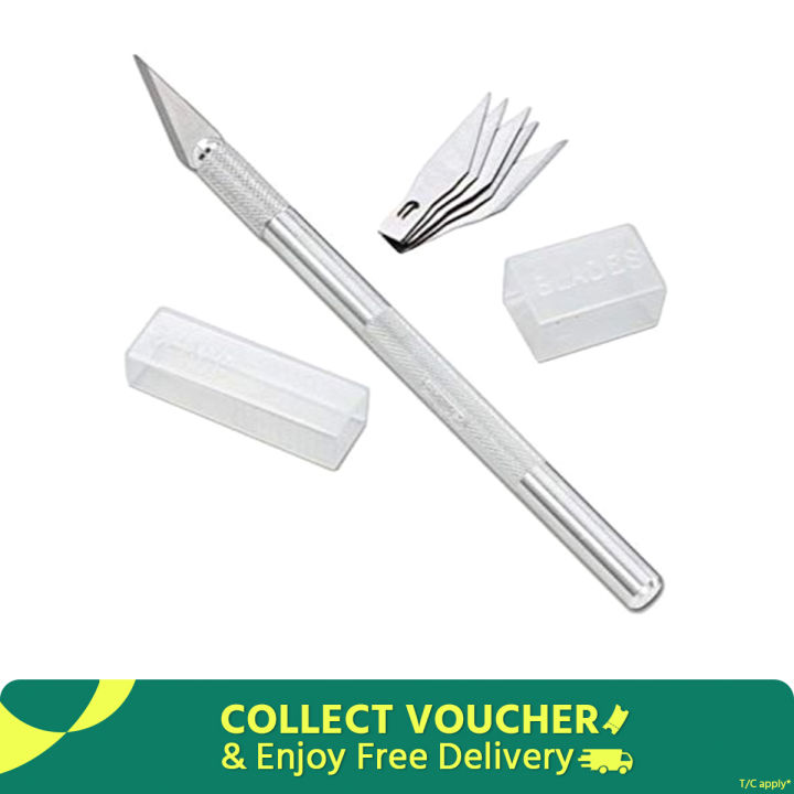 Qatalitic Detail Pen Cutter- Crafts Steel Cutter Tool with 5 Interchangeable Sharp Blades