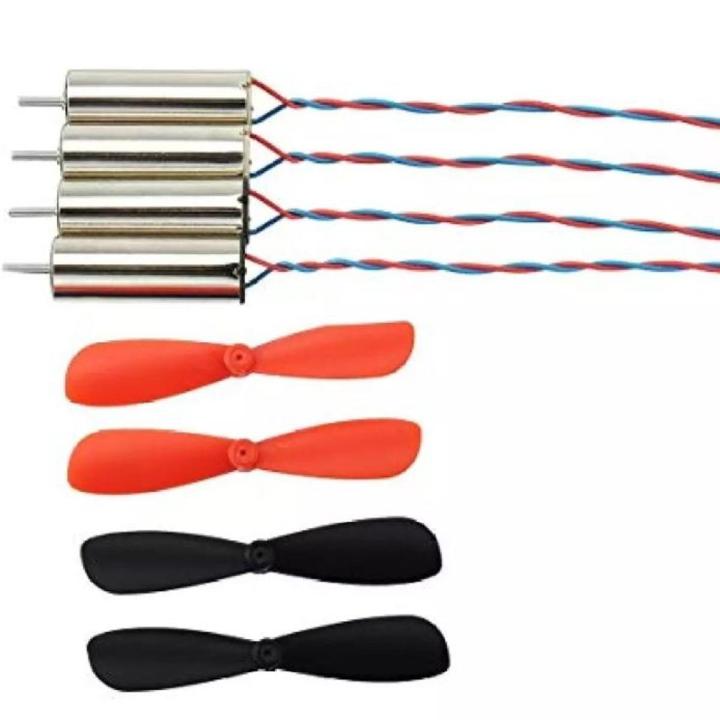 4 Mini Colaless Motors With Propeller Blades For Rc Aircraft Helicopter - Enhance Rc Projects 4 Mini Colaless Motors Featuring Propeller Blades