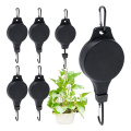 12 Pack Plant Pulley Retractable Hanger Plant Pulley Adjustable Height Wheel for Hanging Plants Indoor Black.