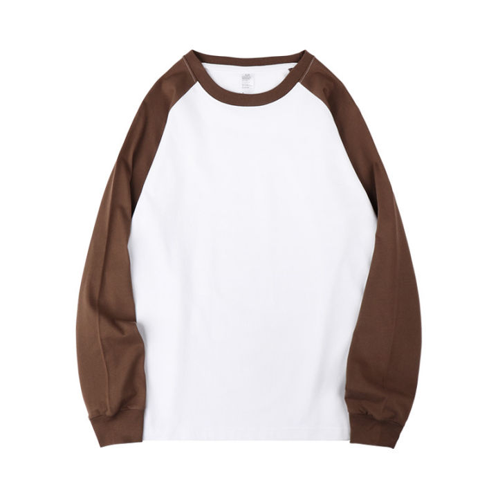 250g%20heavy%20milk%20tea%20khaki%20raglan%20sleeve%20cotton%20solid%20color%20long%20sleeve%20t-shirt%20men's%20loose%20women's%20couple%20wear%20early%20autumn%20-%20Image%206
