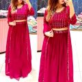 Georgette Embroidery Ready Made Party Koti Lehanga for Women.রেডিমেড  এমব্রয়ডারি   লেহেঙ্গা. 