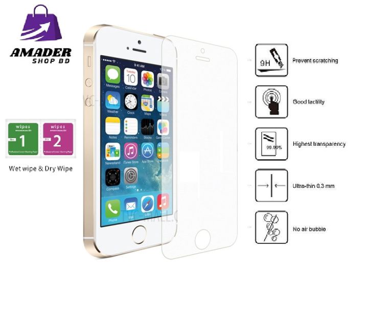 Apple%20iPhone%205C%20Tempered%20Glass%20Screen%20Protector%20Slim%209H%20Hard%202.5D-%20Transparent%20-%20Image%204