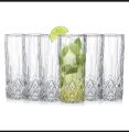 Water Glass / Drinking Water Glass For Everyday Use - 6 Pcs Crystal Clear transparent Beautiful unique design Water /Drinking /Coke / Sorbat/Milk/ Lassi/ premium glass Set. 
