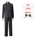 Anime Jujutsu Kaisen Gojo Satoru Cosplay Costume Glasses High School Uniform Wig Suit Halloween Costume Men Adult. 