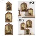 Antique Picture Frame Carved Photo Holder Oil Painting Frame Resin Photo Frame for Desktop Living S.