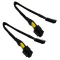 2 Pcs LP4 Molex Male to CPU 8 Pin (4+4) EPS-12V Power Adapter Converter Sleeved Cable 13-Inch(33cm).