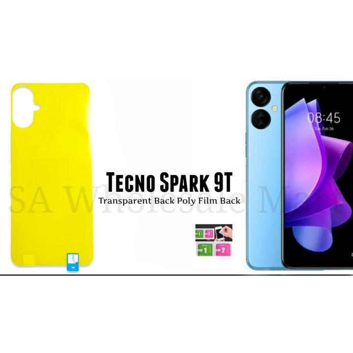 For Tecno Spark 9T Soft TPU Back Full Cover Screen Protector Transparent Protective Film
