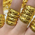 Starry Sky Shining Ring Vietnam Sand Face Gold Full Sky Star Open Ring Sparkle Sand 8M Wide Bar Ring Couple Ring. 
