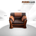 Upscaled Quality - Furnicom Sofa Set Leather Rolled Arm Fluffy Arm Sofa/ one & Two Seater Living Room or Office Sofa - Innovative Design.
