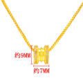 Fashionable small waist necklace light luxury women's imitation 18k yellow gold personality Internet celebrity wild gemstone Vietnamese sand gold clavicle chain.