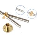 2Pcs with Brass Nut 100mm Length T8 Lead Screw Rod 8mm Dia 4 Lead Stainless Steel Trapezoidal Rods Z-axis Upgrade Kit CNC 3D Printer. 