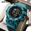 SANDA New Full Screen Electronic Watch Trend Multifunctional Waterproof Night Light Men's Watch SD6229-1. 