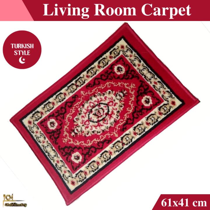 Living Room Carpet Blanket with Elegant Colorful Floral Design Turkish Style 1 Piece