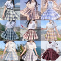 Women Purple Black Y2K Pleated Plaid Skirt Glir High Waist Mini  Skirts Japanese School Harajuku Cosplay Anime Sailor Suit. 