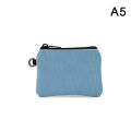 Solid Color DIY Canvas Purse Zipper Mini Key Bag Pocket Wallet.